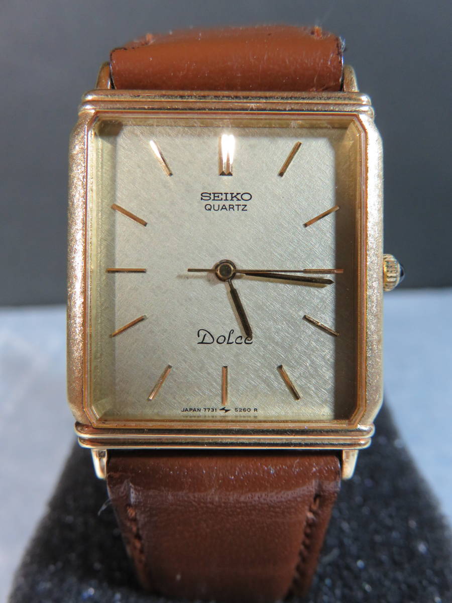 SEIKO Dolce セイコー ドルチェ ゴールド 7731-5230 電池交換済み 