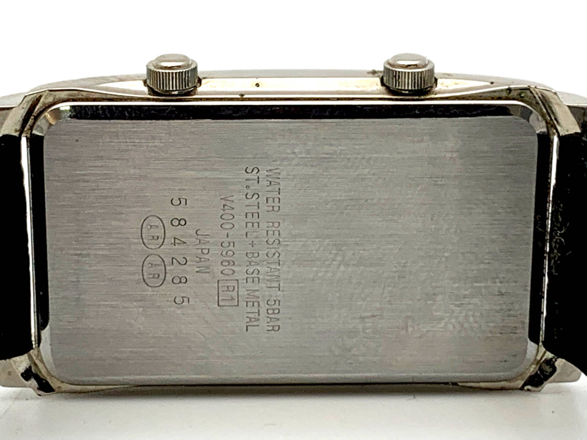 ☆動作良好 SEIKO ALBA アルバ VIENT デュアルタイム レクタンギュラー 