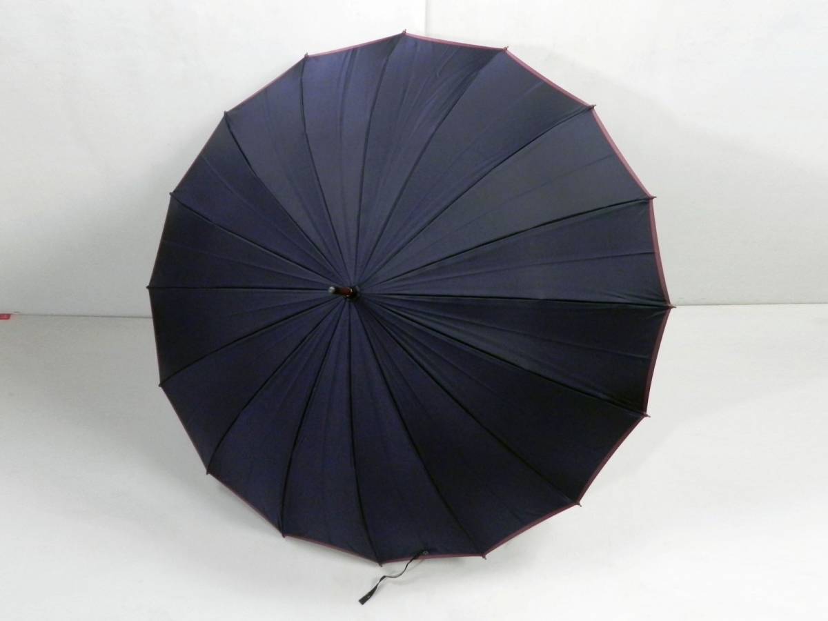 前原光榮商店 ◇ トンボ洋傘 濃紺×紫 16本骨紳士傘 男性用 雨傘 皇室 