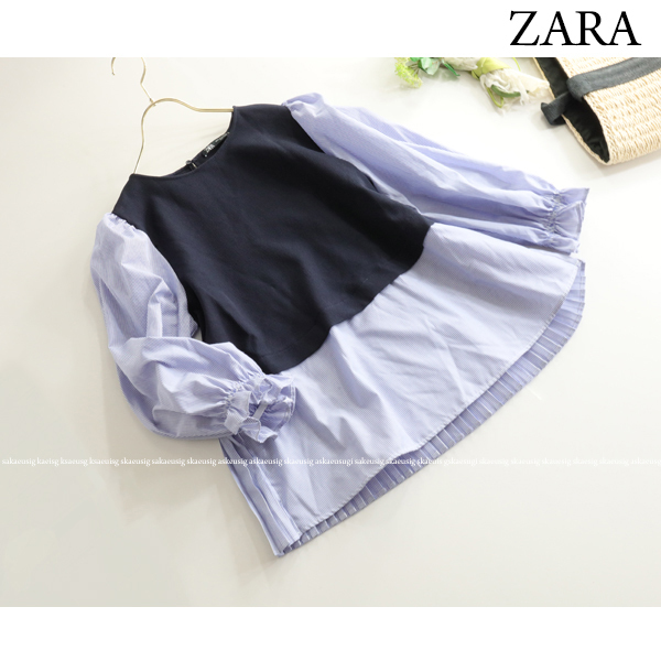 ZARA 新品 Sサイズ ストライプクロップドシャツ コントラスト S (JP 