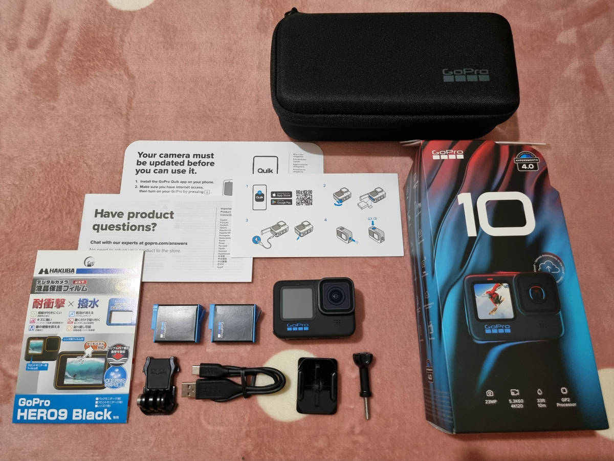 ☆GoPro HERO10 BLACK : 予備バッテリ1個付き ： ほぼ未使用(デジタル 