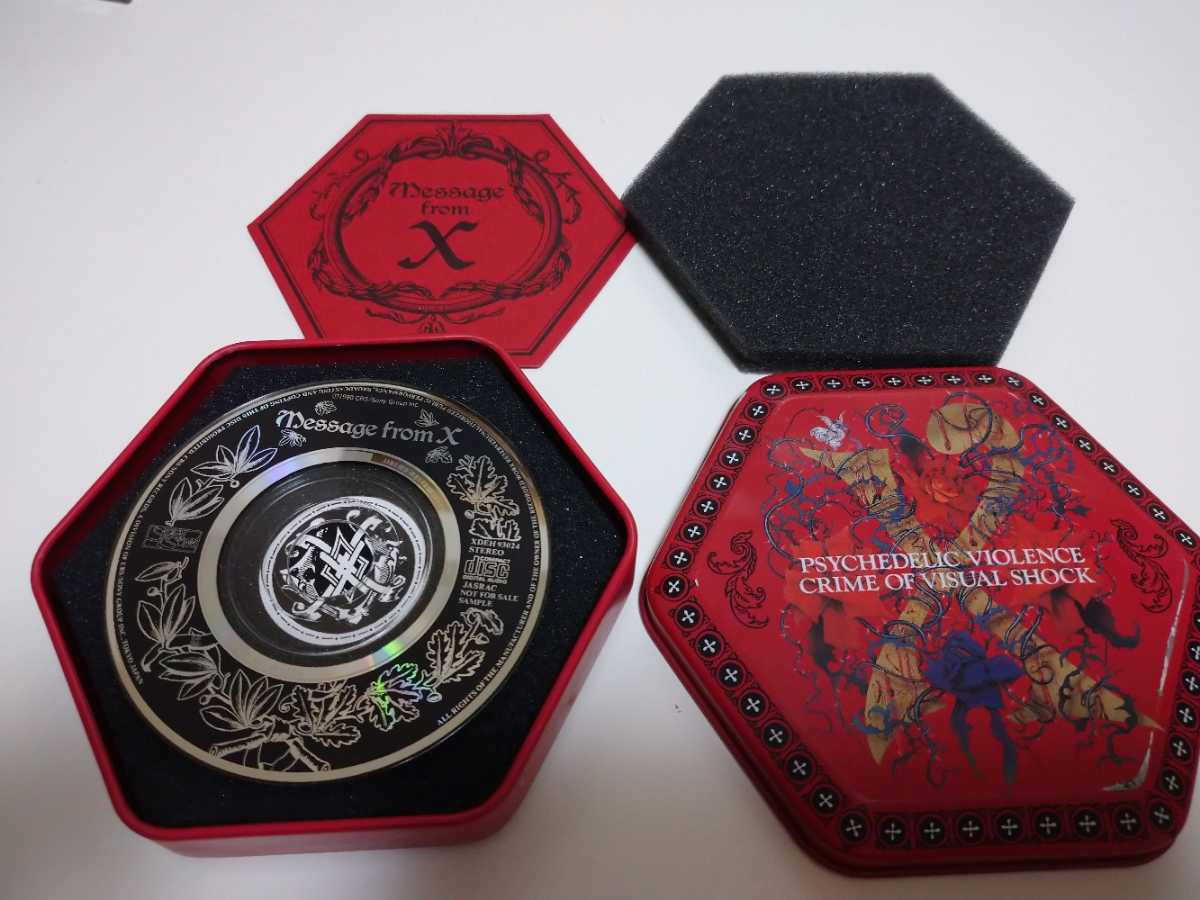 X JAPAN Message缶 赤 サイン 初回 HIDE YOSHIKI X JAPAN film gig メッセージCD 赤缶 シングルCD/Silent Jealousy 2枚
