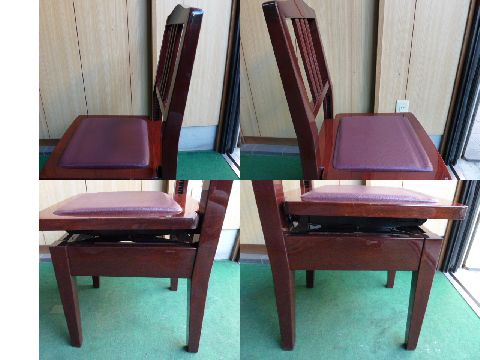 中古美品！YAMAHA/ヤマハ トムソン椅子 マホガニー調(ピアノ椅子 