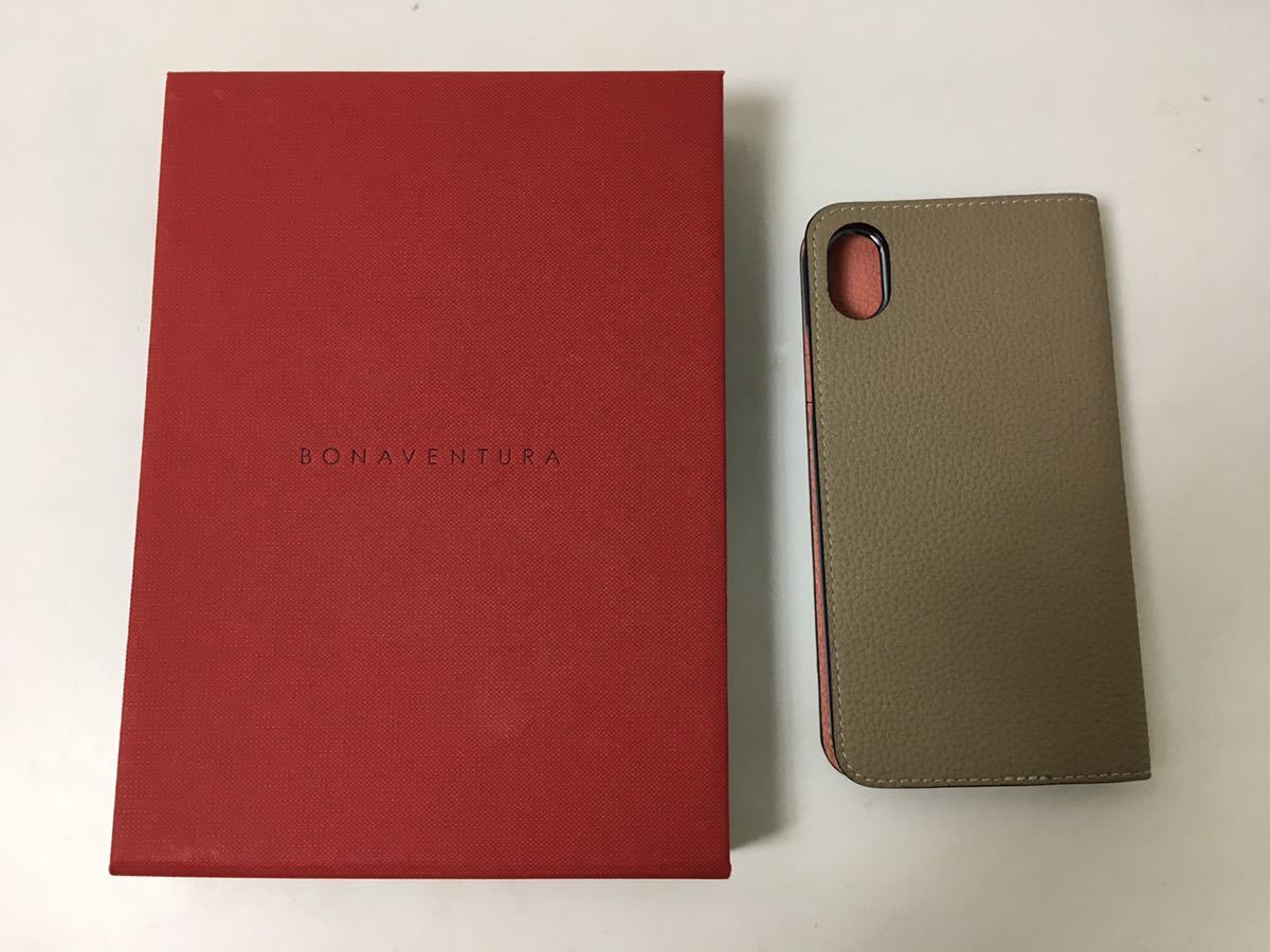BONAVENTURA iPhone 15 手帳型ケース グレージュ・コーラル 直販サイト