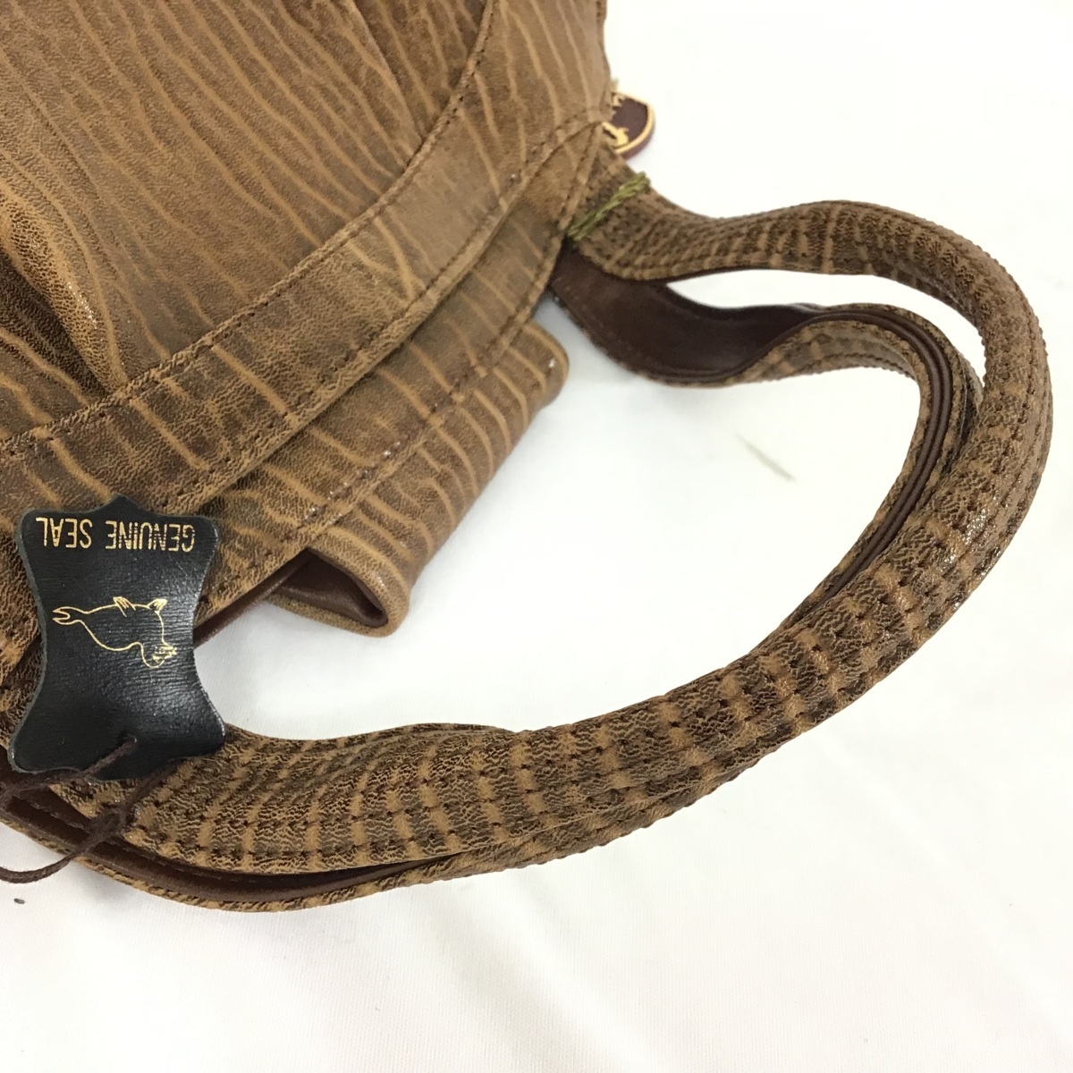 レディース JRA アザラシ シールスキン ハンドバッグ 2way スエード 本 