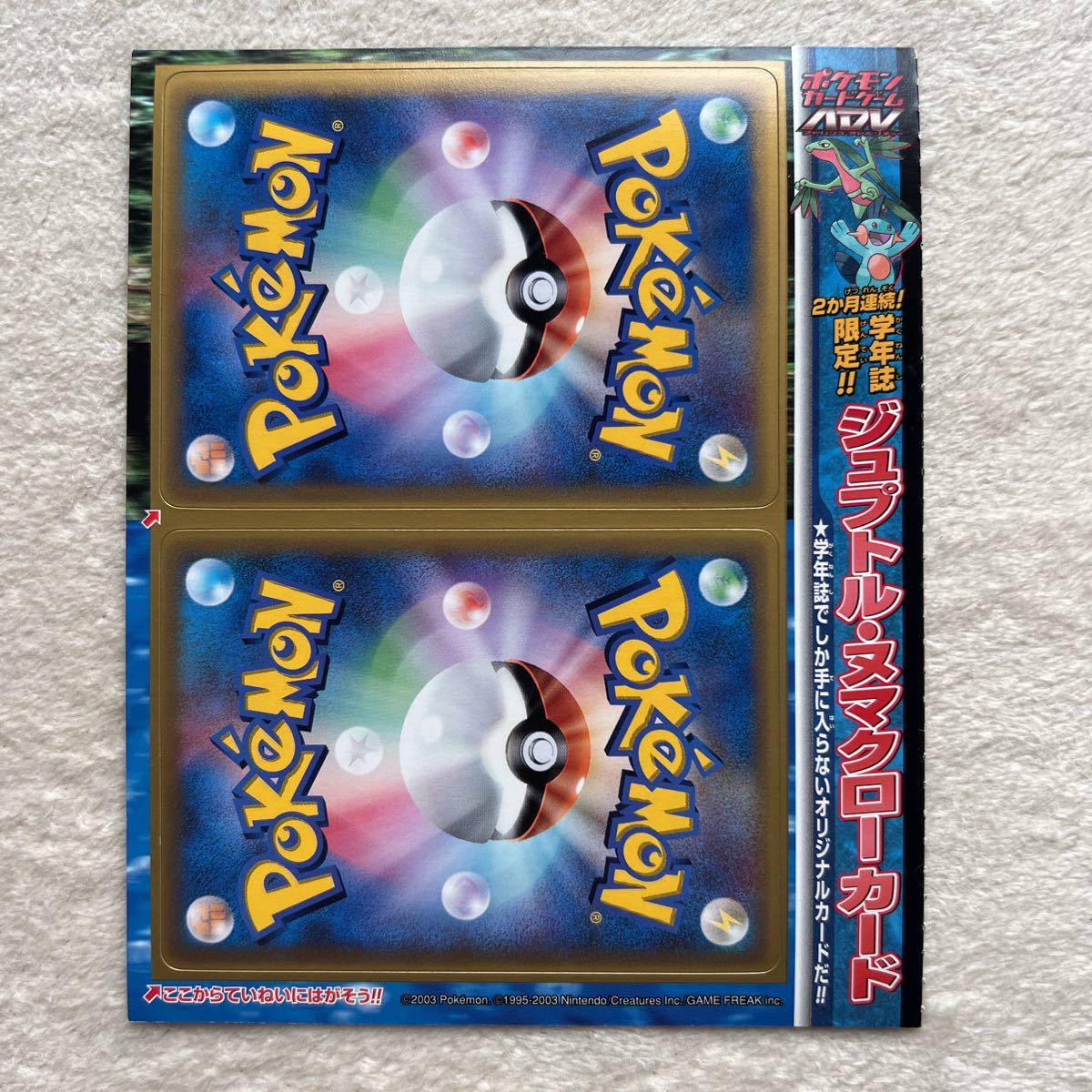ポケモンカード ADV ジュプトル 学年誌限定 プロモ未剥がし１枚 ポケモンカード ジュプトル | プロモ 小学館学年誌おまけカード 未