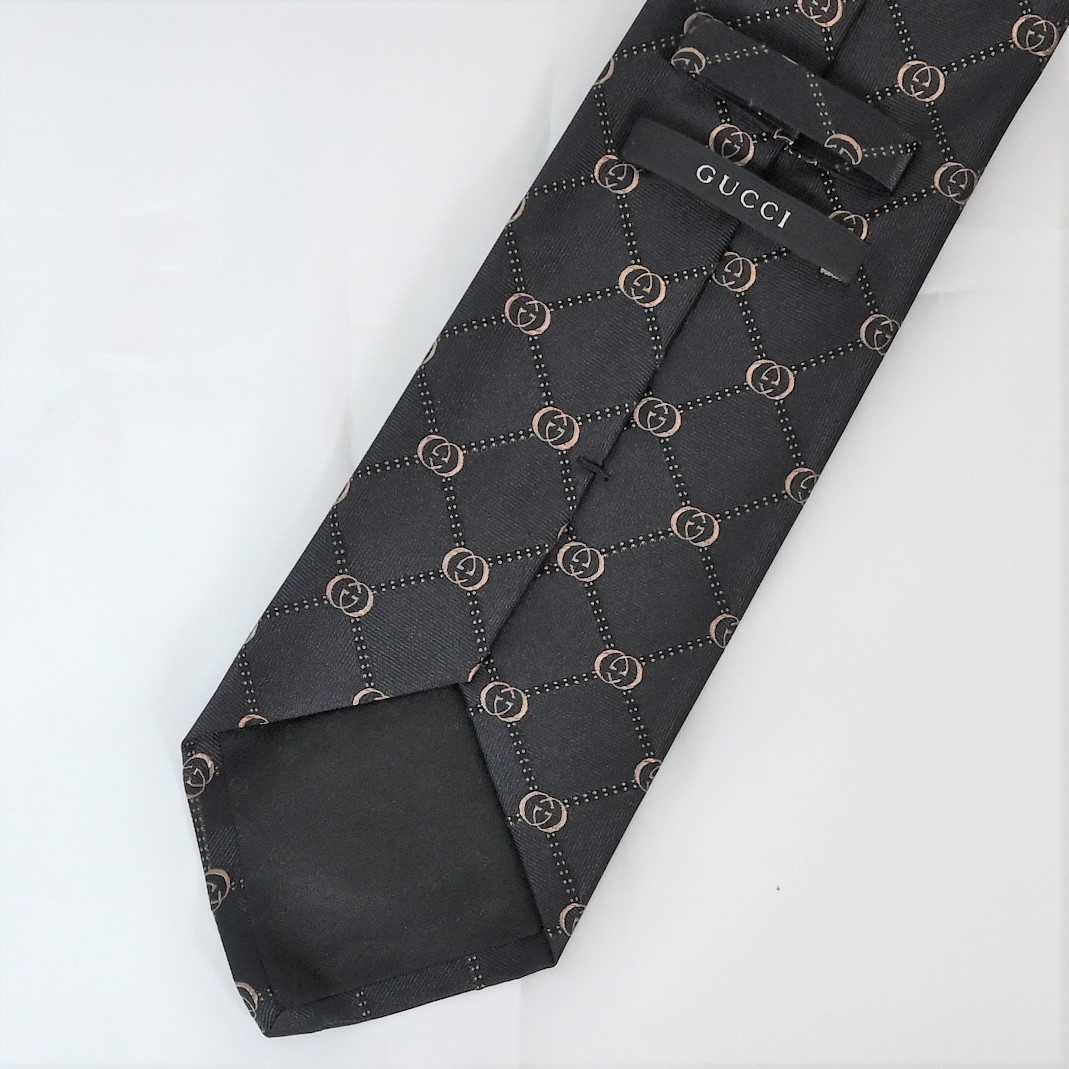 ネクタイ GUCCI グッチ (グッチ) 4E002 総柄 GG 蜂 シルクジャカード
