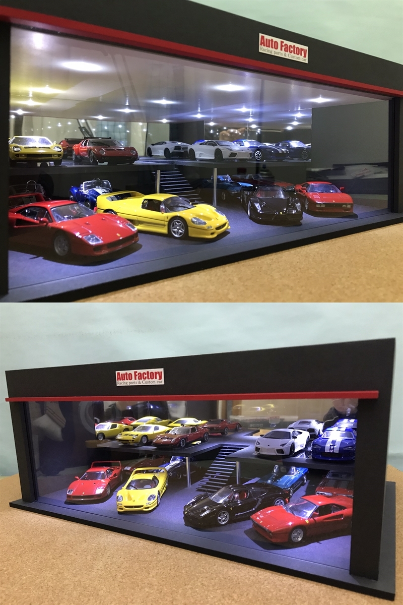 ミニカー専用ジオラマ：1/43 ショールームⅤ（ブラックボード）／LED