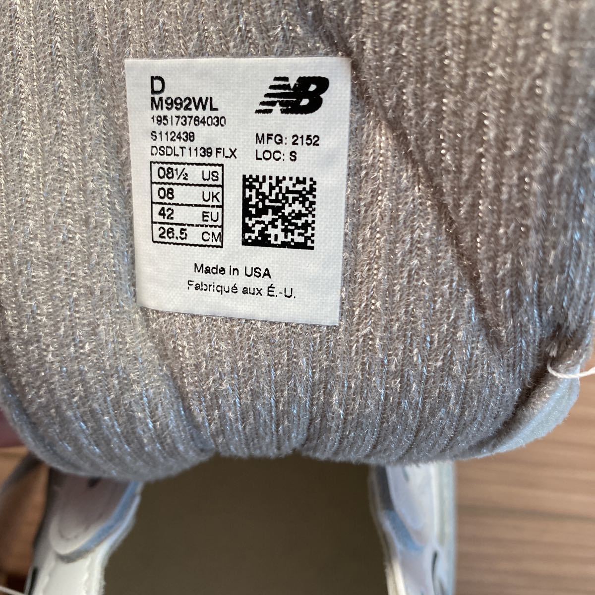26.5cm】New Balance 992WL ホワイト レザー white ニューバランス 