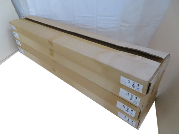 【Y7740】 未使用 SHARP 直管LEDランプ用 逆富士2灯照明器具 DL-TF4222 4点 セット/天井照明 直管ベース照明 直流電源装置 DUNT-A059SDKZ