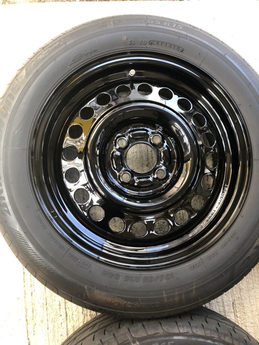 日産 キューブ z12 純正ホイール スチールホイール ブリヂストン 夏 