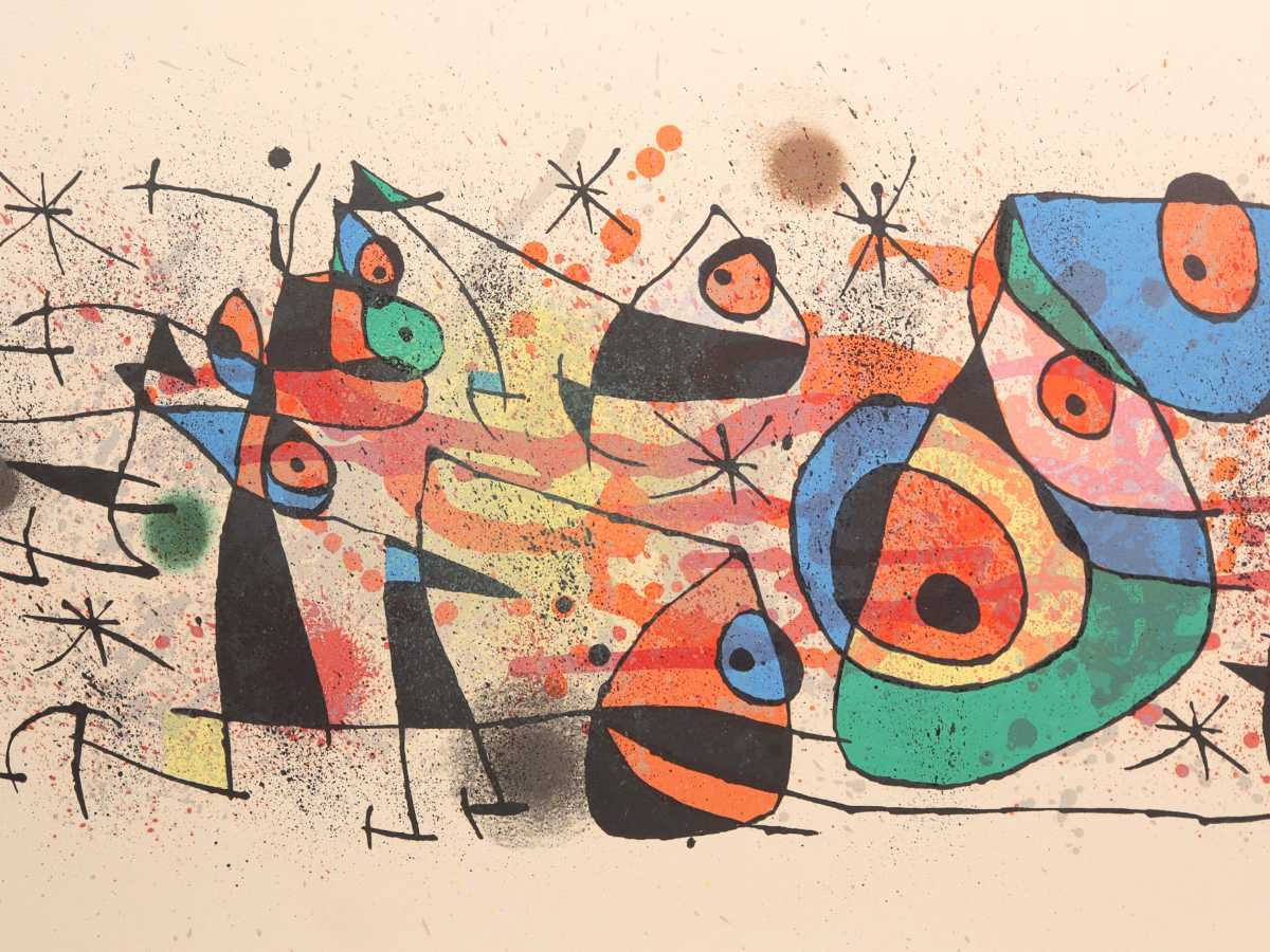 ジョアン・ミロ 大判リトグラフ「セラミックス」画72.5×38cm 晩年期