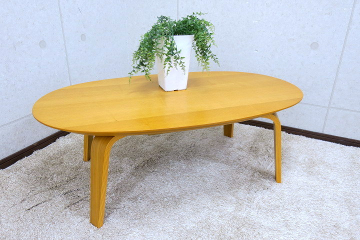 極美品 無印良品 楕円こたつ タモ材曲木脚 幅110cm ナチュラル 極美品 無印良品 楕円こたつ タモ材曲木脚 幅110cm ナチュラル