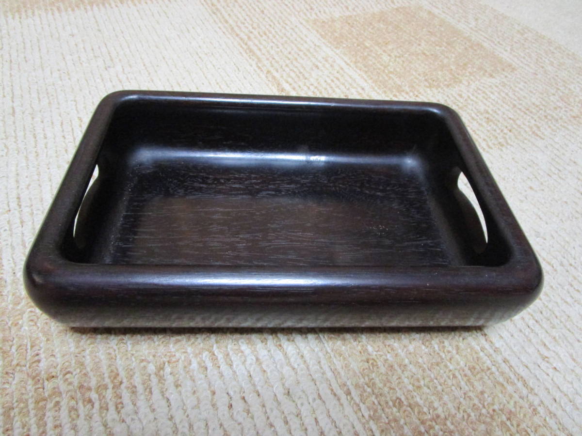 樫木 唐木 茶道具 茶箱 小箱 喫煙具 煙草盆 底に少々擦れ傷