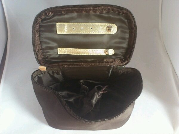 切手可・未使用・訳あり ジュエリーケース ポーチ ゴールド×茶_2