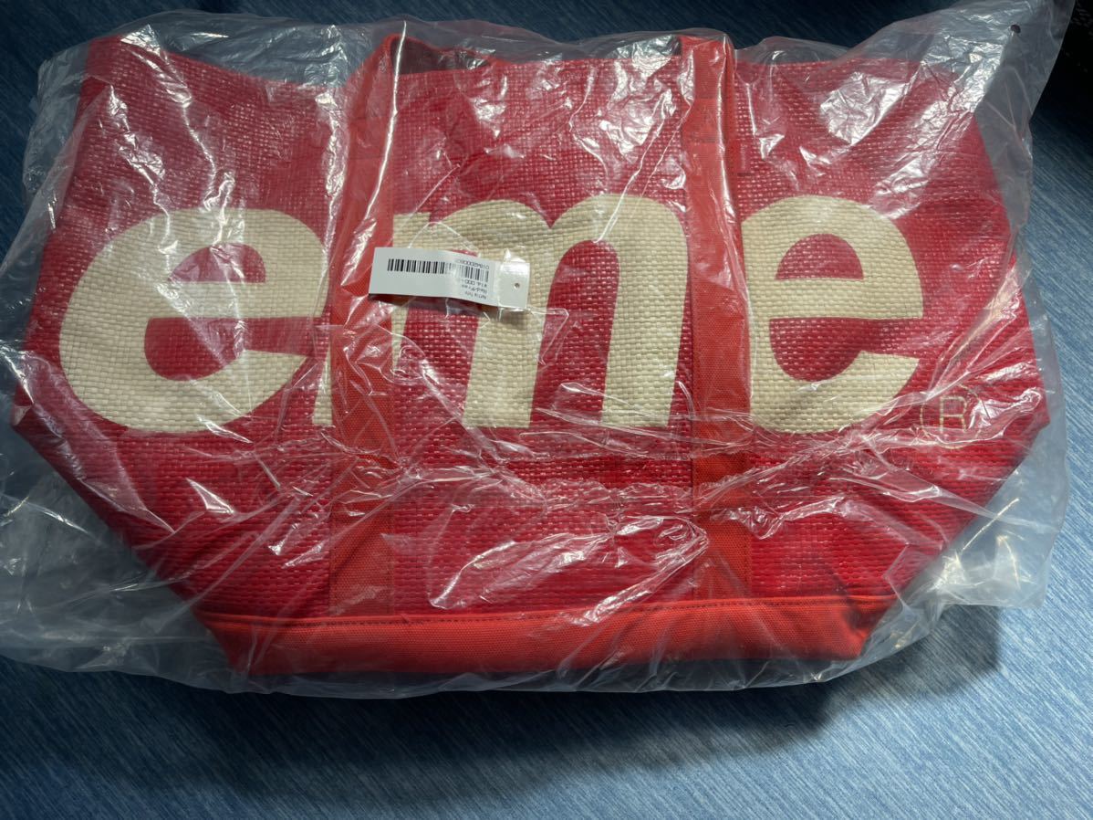 大人気，定番人気 Supreme Raffia Tote Red トートバッグ(トートバッグ)｜売買されたオークション情報、yahooの商品情報をアーカイブ公開 - オークファン トートバッグ