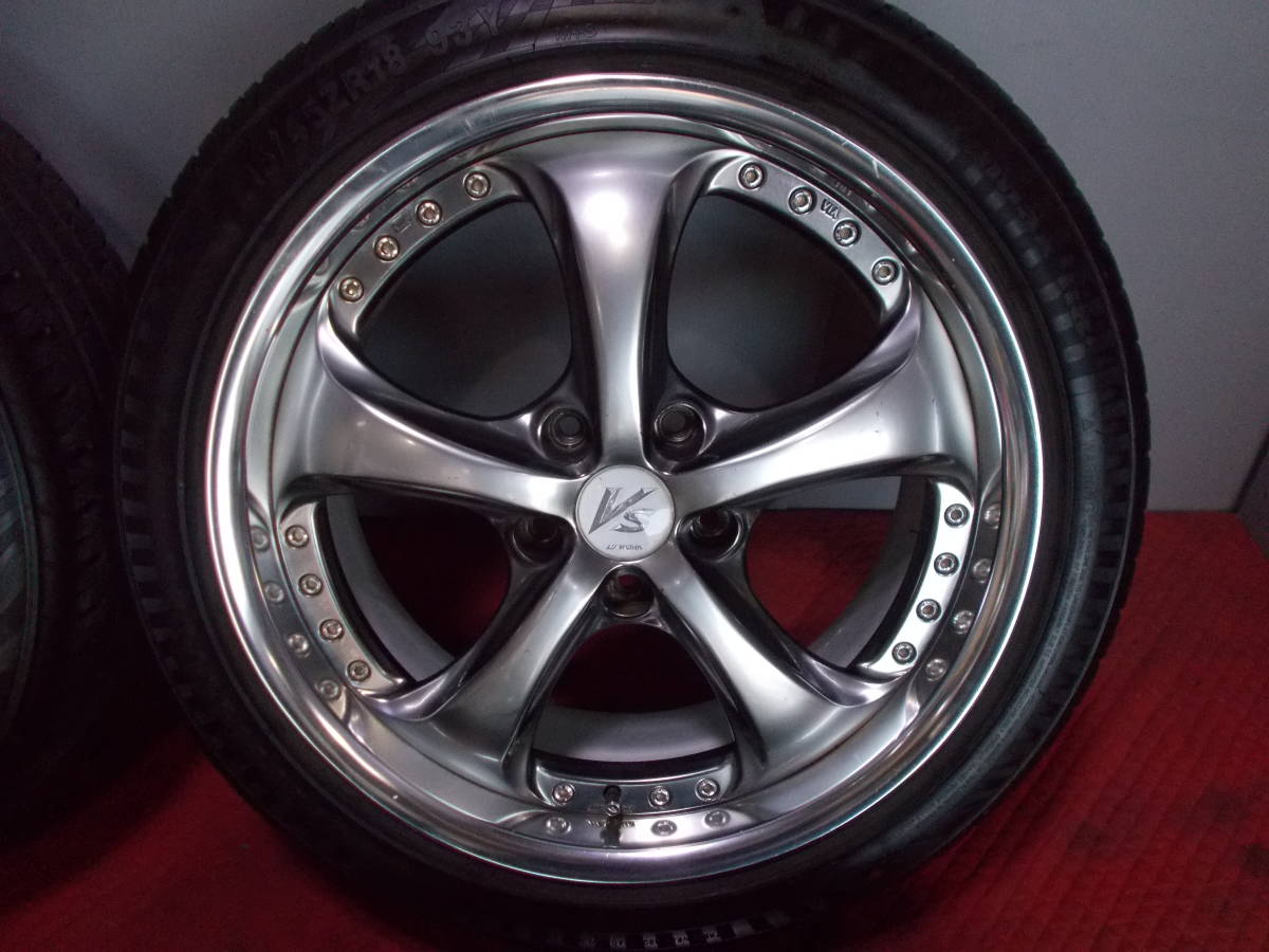 中古】希少 WORK VS-KF 18インチ 7.5J+45 Cディスク 7.5+32 Bディスク 