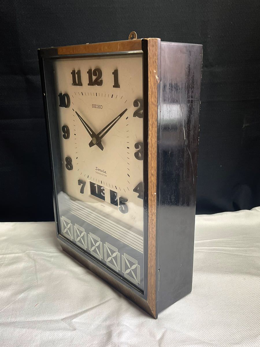 □ 古時計 セイコーソノーラ SONOLA トランジスタクロック 掛時計 柱