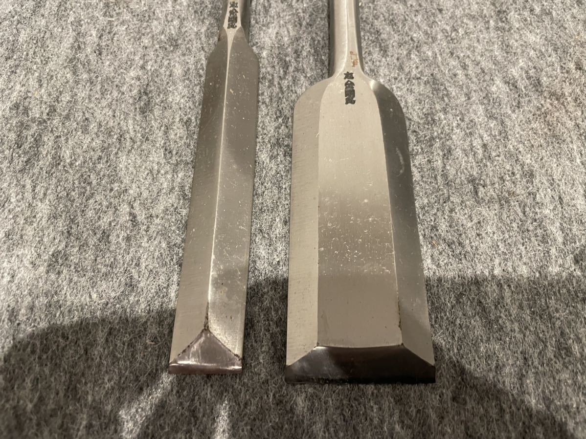 未使用】ノミ 2本セット 左金剛丸 突き鑿 叩き鑿 名品 ｜のみ