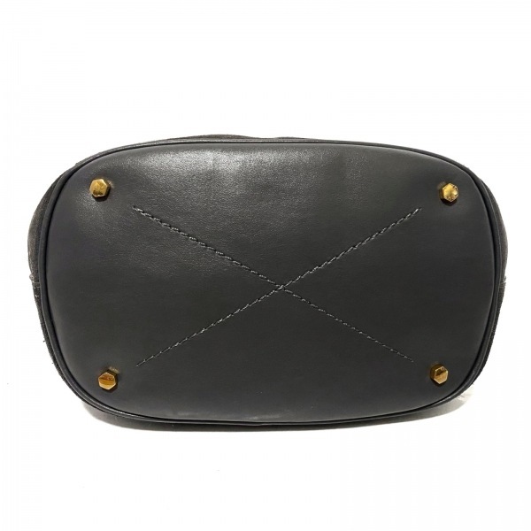 アニヤハインドマーチ Anya Hindmarch ハンドバッグ オルセットトップハンドル スエード×レザー グレー×ボルドー×マルチ ビジュー