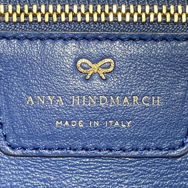 アニヤハインドマーチ Anya Hindmarch ハンドバッグ オルセットトップハンドル スエード×レザー グレー×ボルドー×マルチ ビジュー
