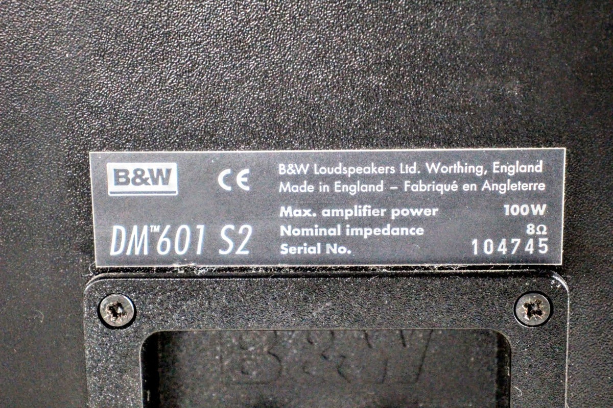 No.1933 B＆W DM601S2 ブックシェルフスピーカー(ペア) 2ウェイ小型