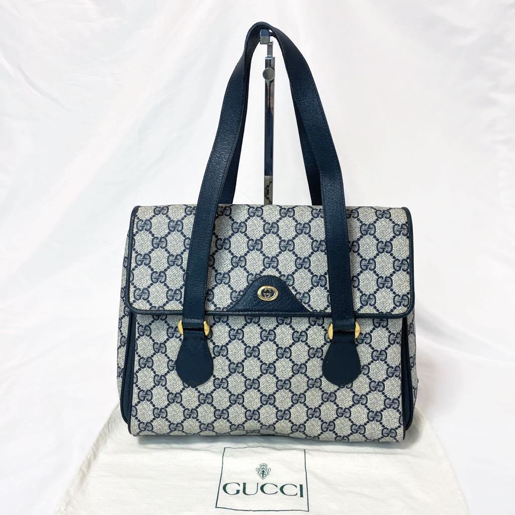 1円 〜 美品 レア GUCCI グッチ GG柄 フラップ インターロッキング  