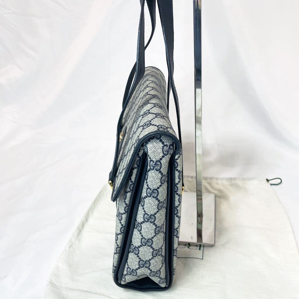 1円 〜 美品 レア GUCCI グッチ GG柄 フラップ インターロッキング 