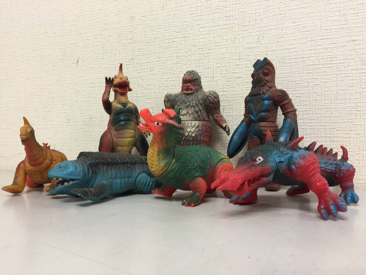 昭和レトロ 怪獣 ソフビ 7体セット まとめ バルタン星人 他 当時物 B2 