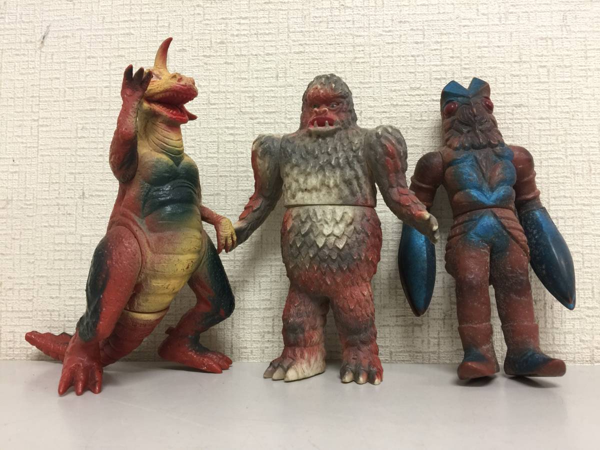 昭和レトロ 怪獣 ソフビ 7体セット まとめ バルタン星人 他 当時物 B2 