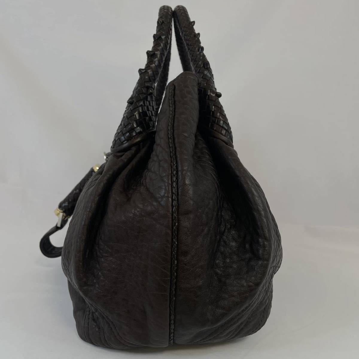 1円 極美品 FENDI フェンディ スパイバッグ レザー 内ズッカ柄 