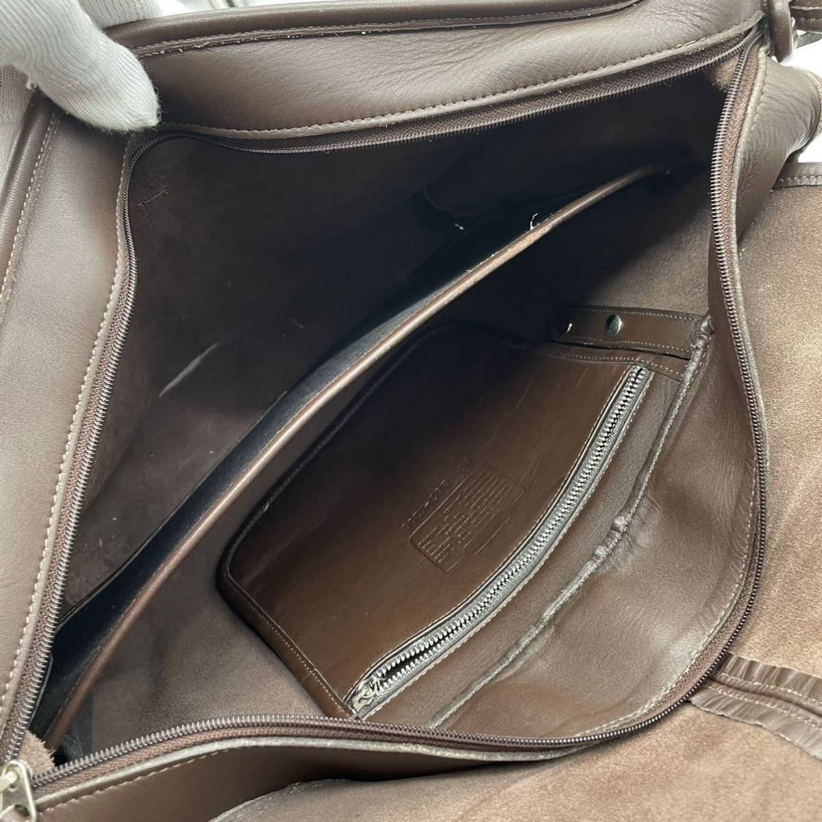 1円 【美品】 COACH コーチ ショルダーバッグ メッセンジャーバッグ 大 