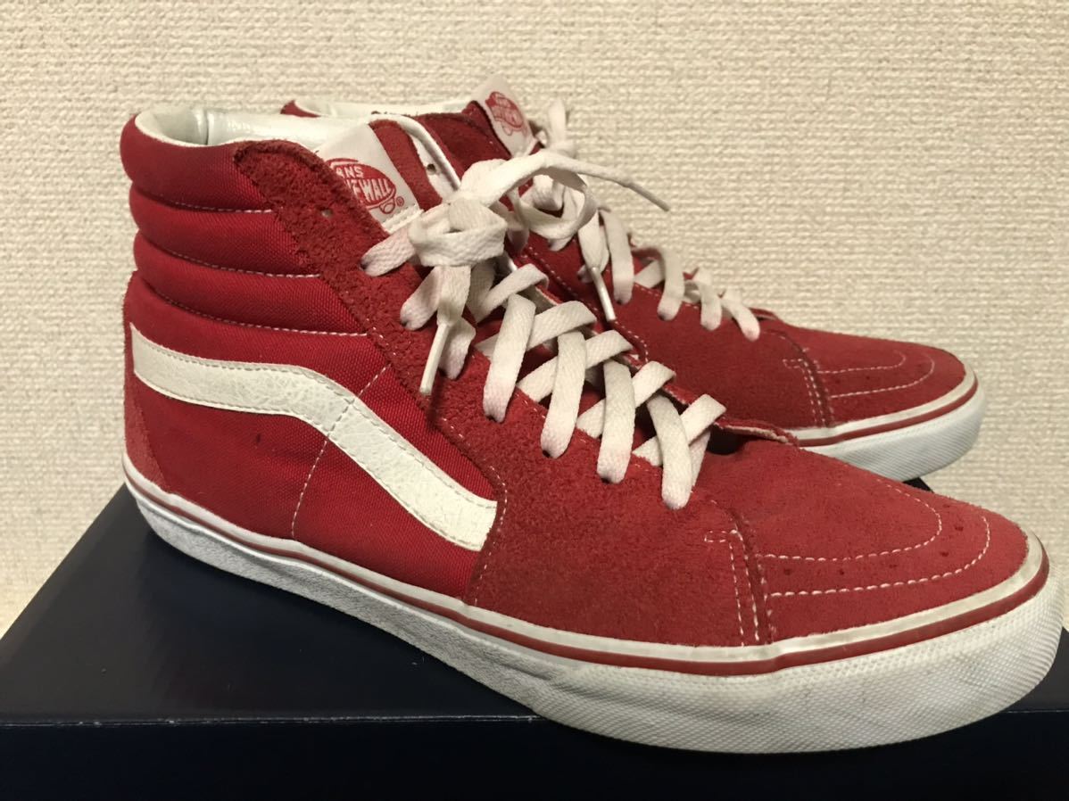 蘭 VANS SK8-HI 26.5 US 8.5 ヴァンズ バンズ スケーターハイ 赤 レッド