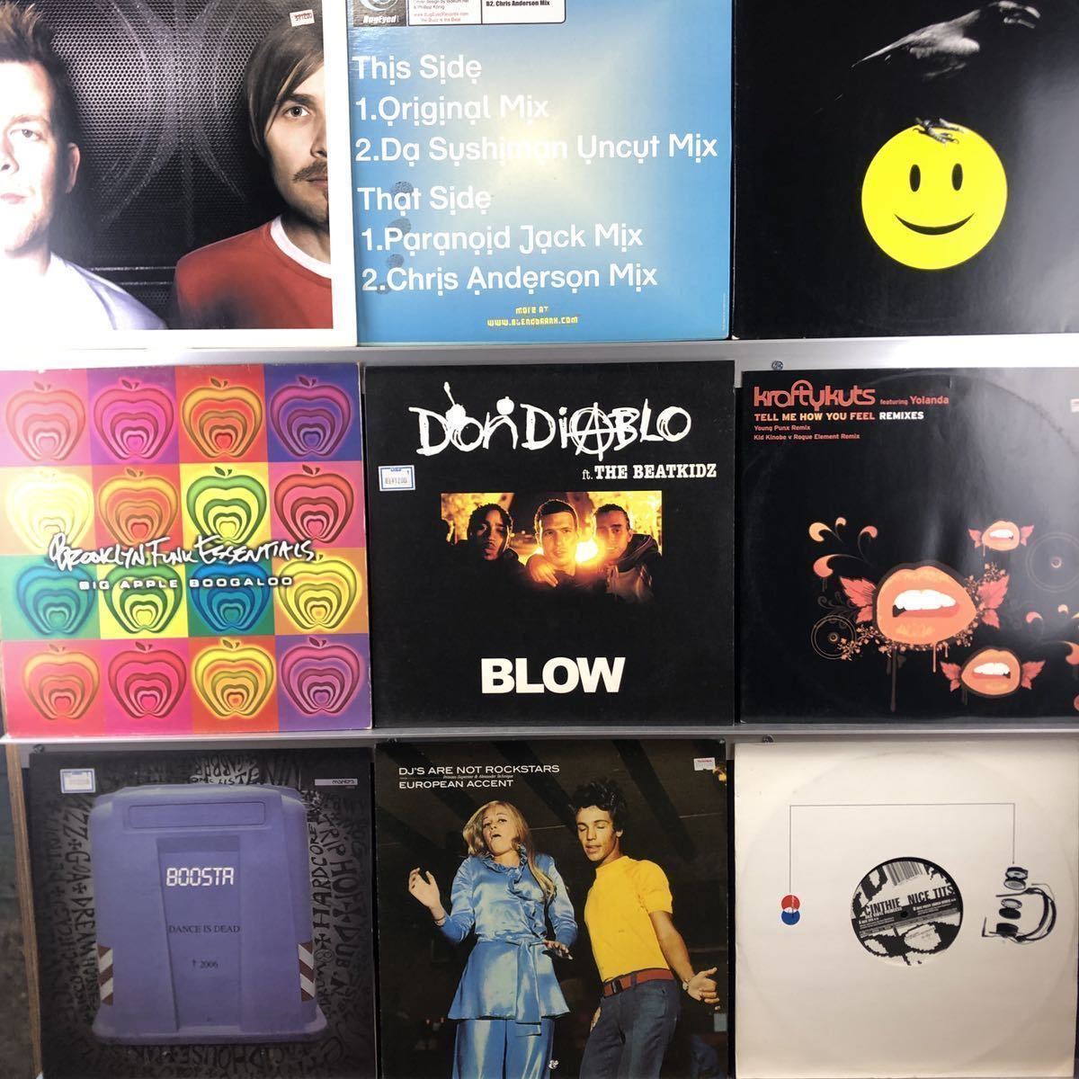 TECHNO テクノ　HOUSE ハウス　レコード　まとめ売り　54枚 House Techno Electro レコードまとめ売り 200枚超 2箱 RECORDハウス