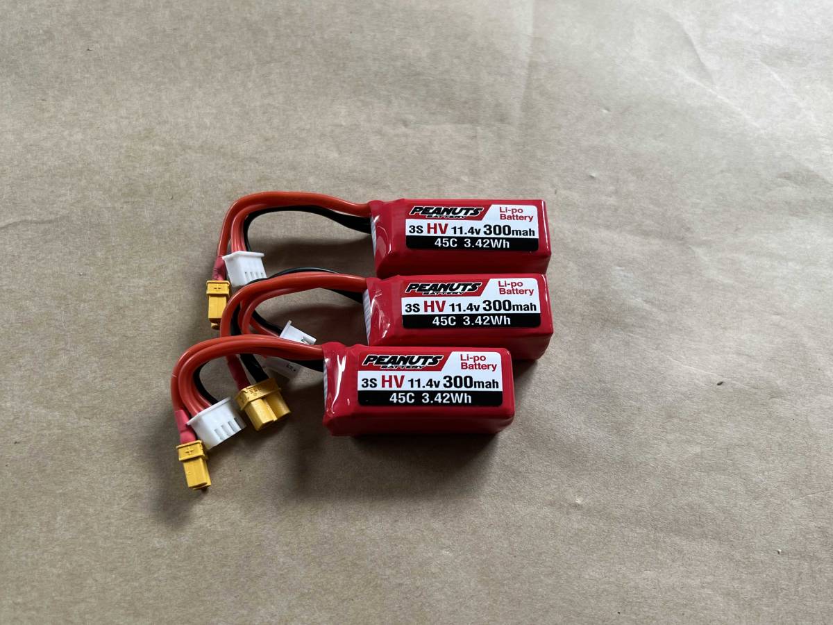 大人気，爆買い Peanuts 3S HV 11.４v 300mah 3本セット 45C リポバッテリー マイクロFPVレーサー トウースピック エアガンなどにも(バッテリー、充電器)｜売買されたオークション情報、yahooの商品情報をアーカイブ バッテリー、充電器