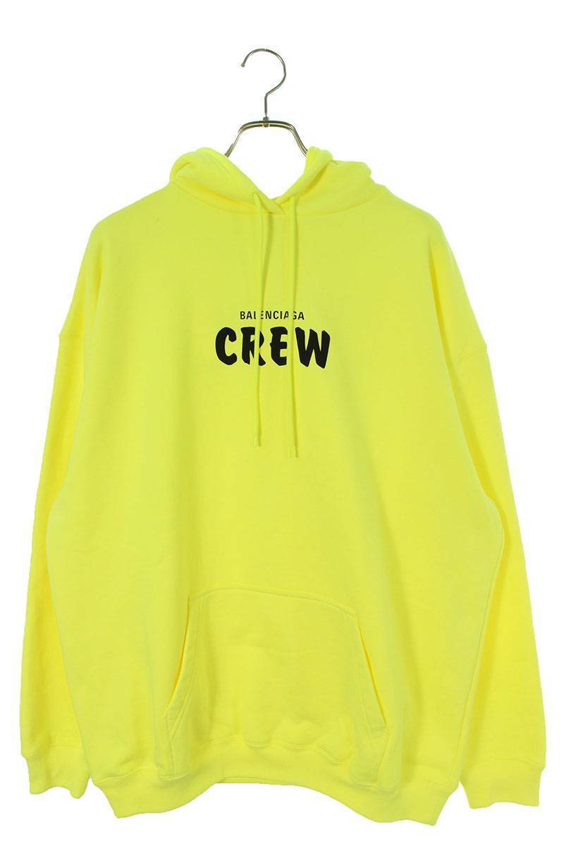 バレンシアガ BALENCIAGA 20AW 578135 TIV75 サイズ:M フロントCREWロゴプルオーバーパーカー 中古 SB01 バレンシアガ BALENCIAGA 0 コットン CREW FIT