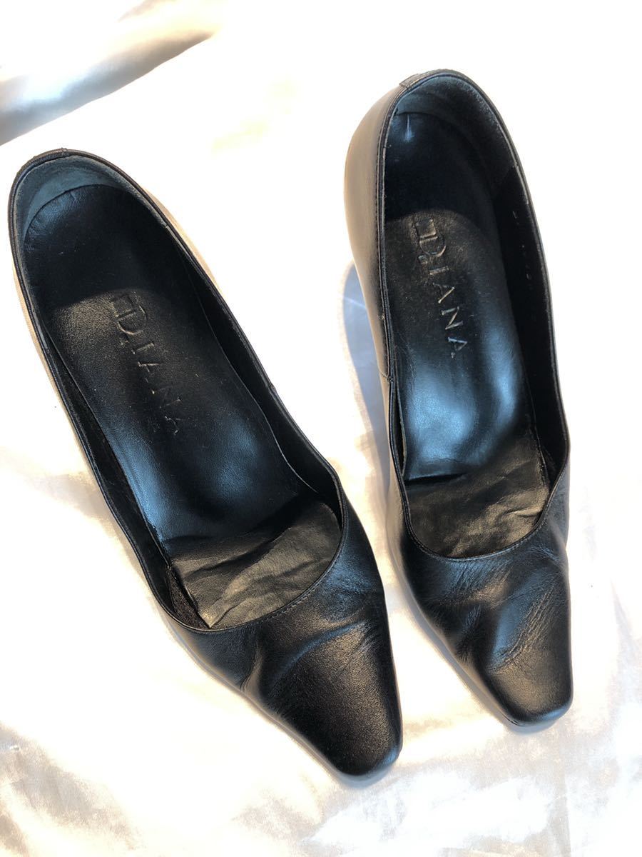 中古　本革　パンプス　ダイアナ　履き潰し
