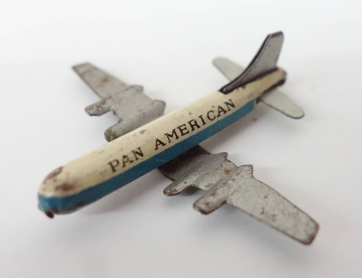 昭和レトロ 当時物 ＊グリコおまけ 当時物食玩 ブリキ＊PAN AMERICA パン