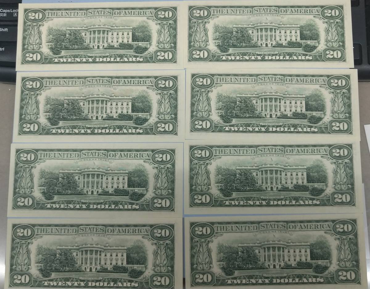 アメリカドル紙幣 旧20ドル×8枚 合計160ドル