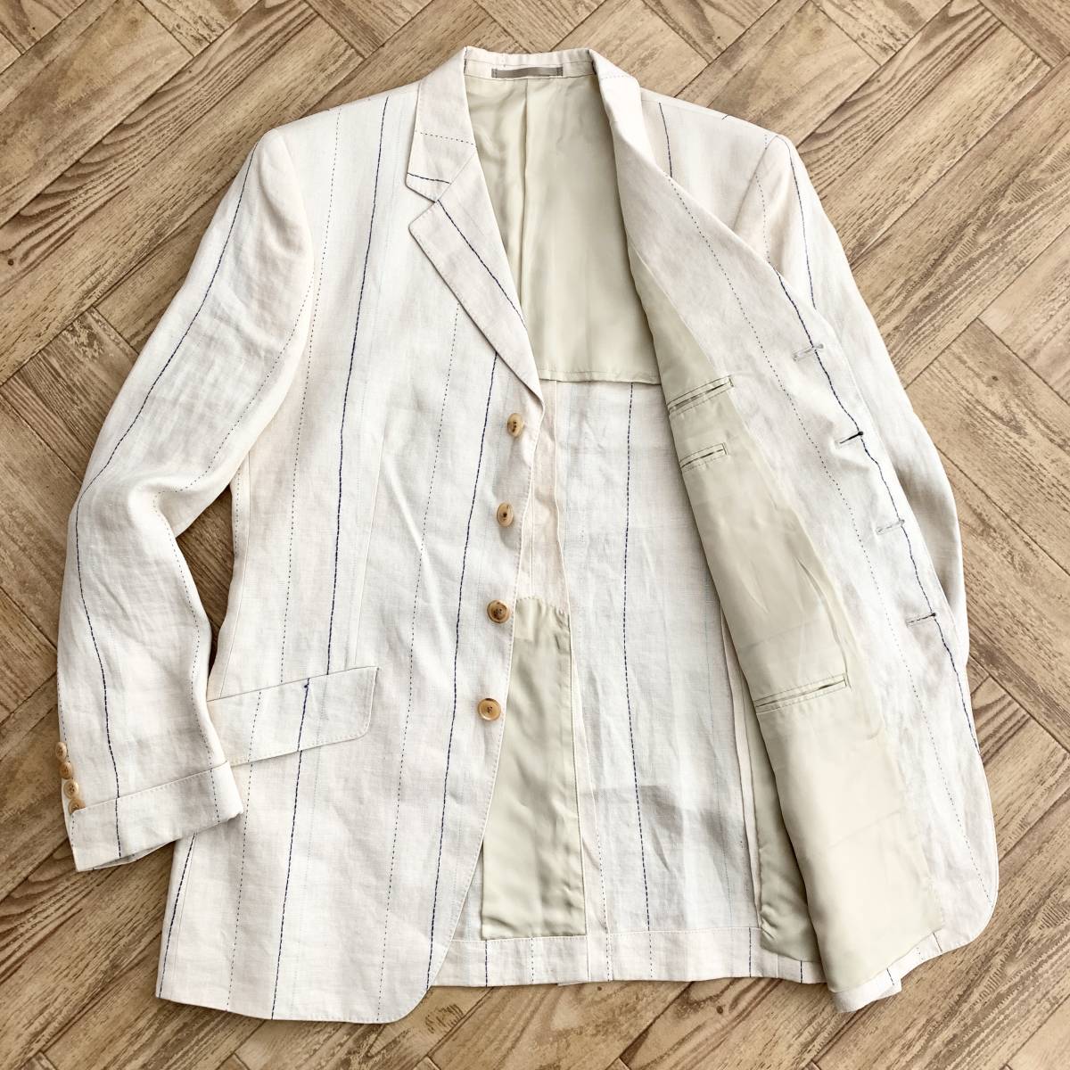A08『ポールスミス ロンドン Paul Smith LONDON』麻 リネン100 