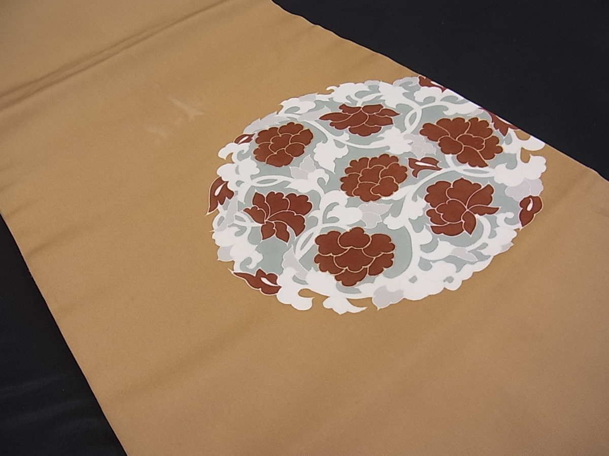 九寸名古屋帯 刺繍 金彩 平和屋着物○塩瀬 作家物 蔦の葉