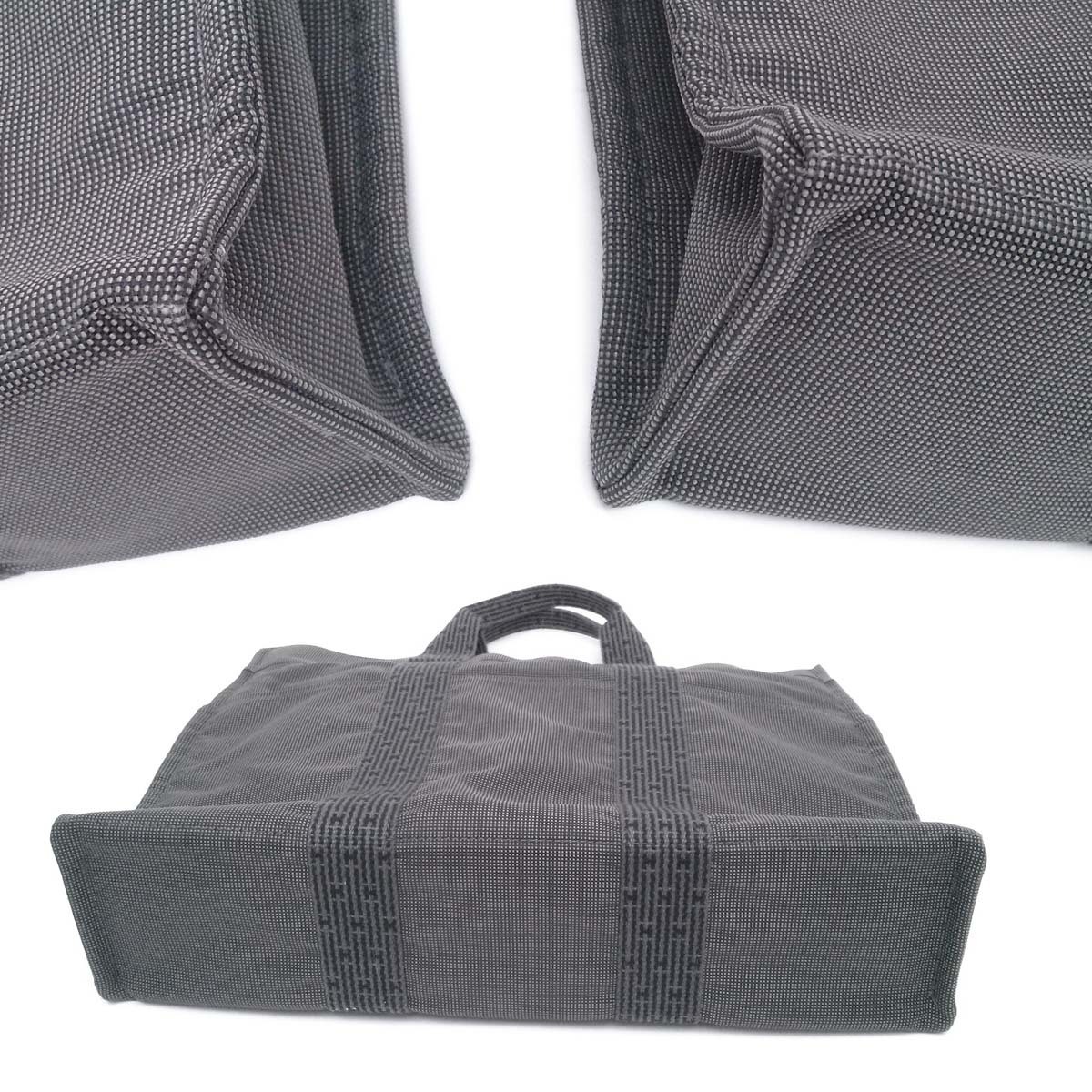 美品】エルメス エールラインMM グレー キャンバス 仕事用に ビジネス