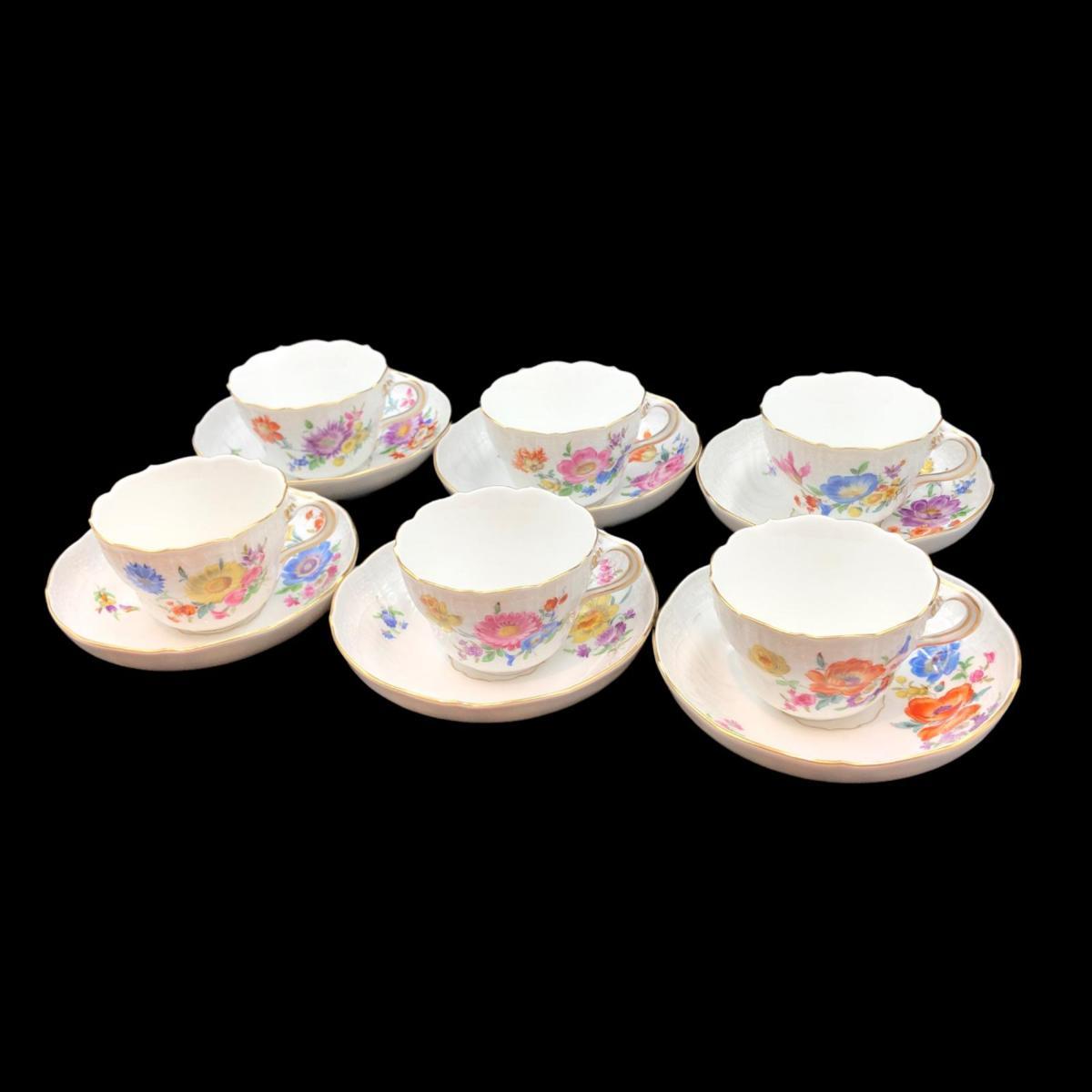 ★1円 Meissen マイセン カップ＆ソーサー ベーシック フラワー 花 金彩 6客 食器 Meissen ベーシックフラワー マイセン  カップ&amp;ソーサー カップ&amp;ソーサー｜Yahoo!フリマ 公式通販
