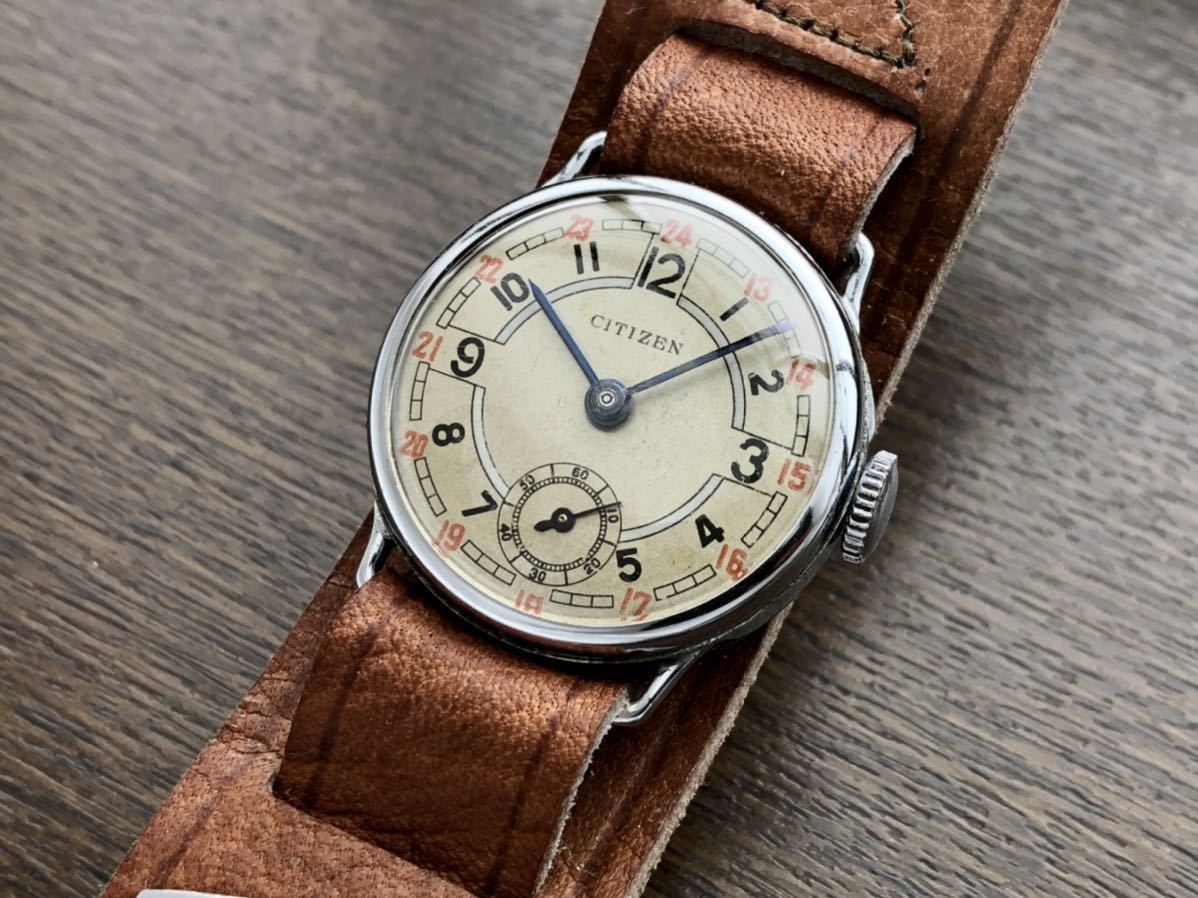 希少 ☆ シチズン CITIZEN F-戦後I型 1940年代〜 10型 24時表示文字盤 