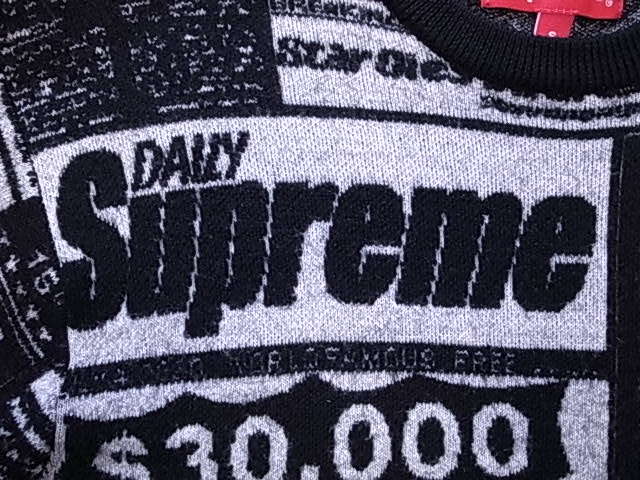 Supreme シュプリーム Newspaper print sweater M｜Yahoo!フリマ（旧