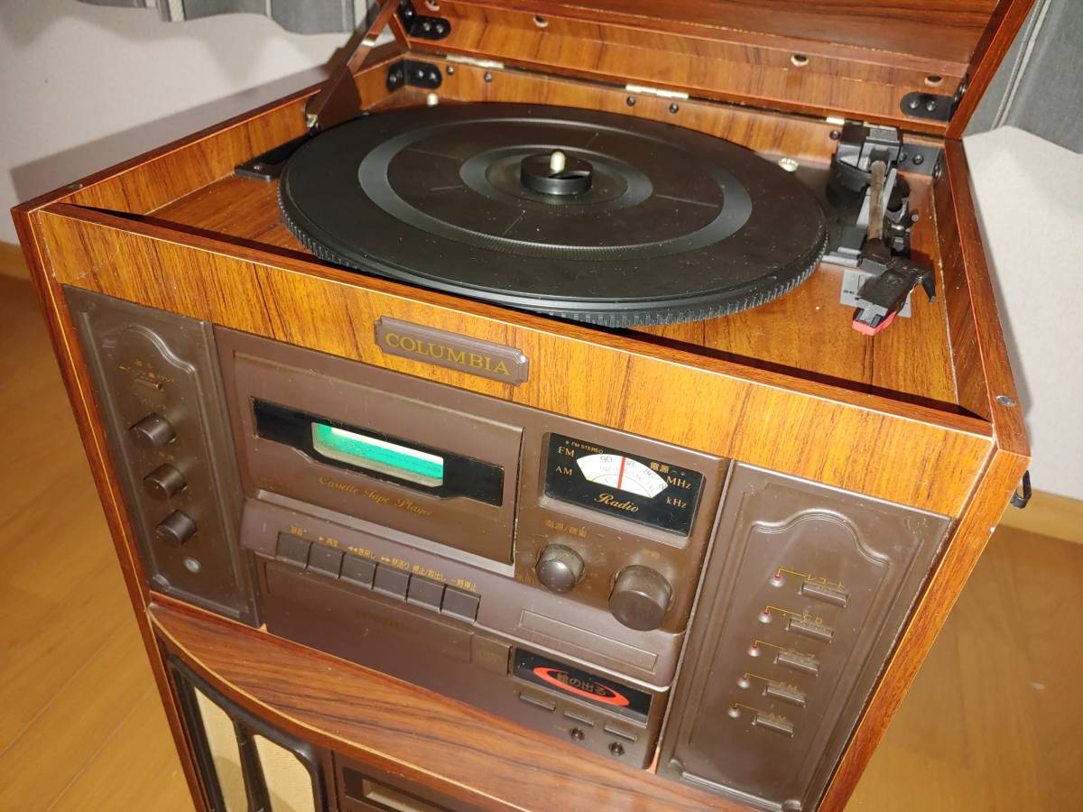 レトロ調☆コロムビア☆GP-60☆レコード/カセット/CD/ラジオプレーヤー☆