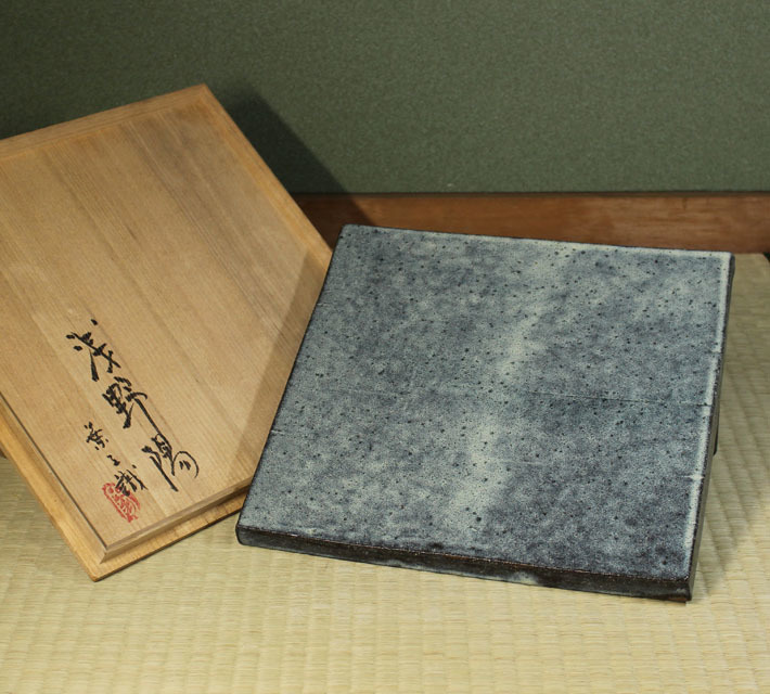 有田焼名工『副島四郎』希少作 辰砂藤文丸壷 大花瓶 高26cm 【茶道具