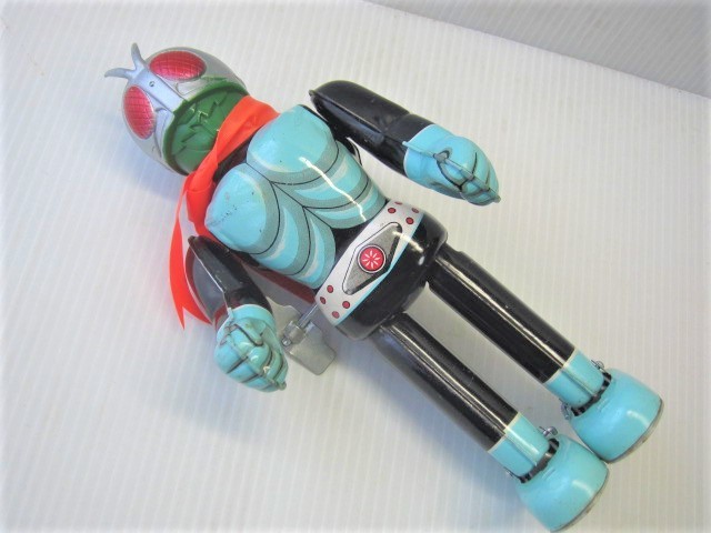 美品！ エンゼル製 仮面ライダー1号 ブリキ ゼンマイ歩行 昭和40年代
