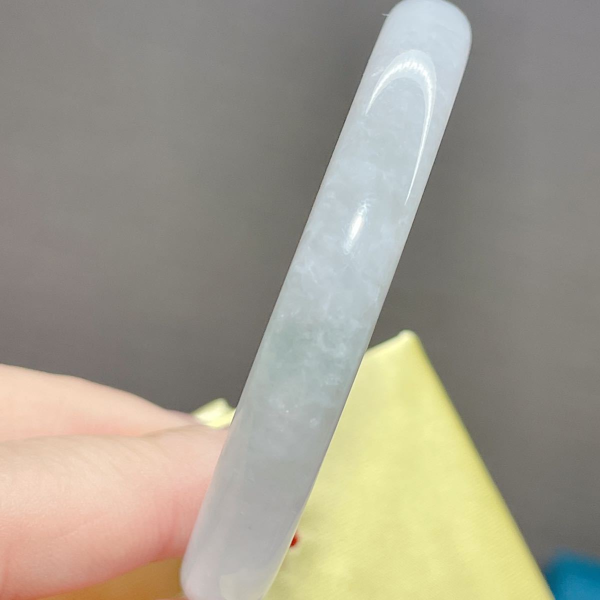 内径 新入荷本翡翠保証天然翡翠プリンセス形バングル 内径約54.7mm