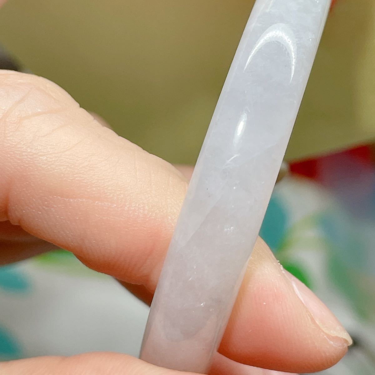 内径 新入荷本翡翠保証天然翡翠プリンセス形バングル 内径約54.7mm